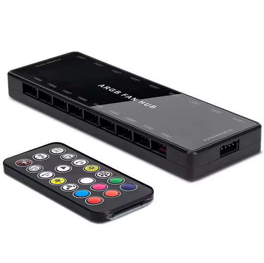 Hub AE Schwarz mit Controller RGB Steuerung für PC Modding Zubehör ASUS MSI SYNC