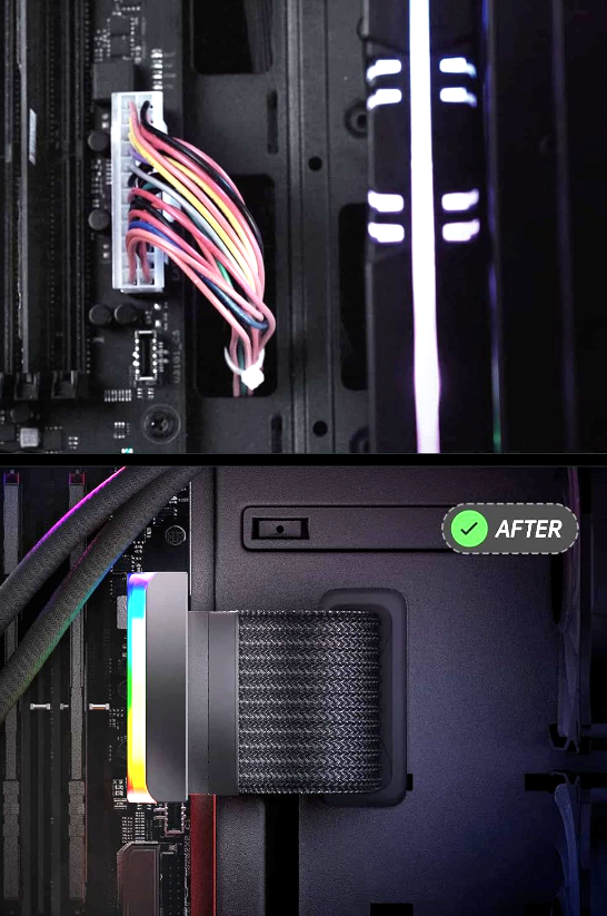 Mainboard 24 Pin ARGB Adapter Schwarz Zubehör kompatibel mit jedem Mainboard MSI