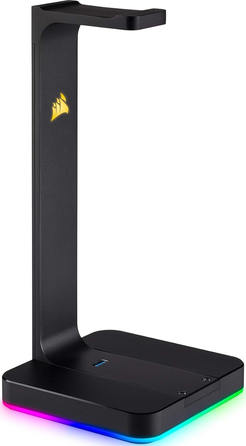 Corsair ST100 Premium Kopfhörer-Ständer (2x USB 3.1, Aluminium, 7.1 Dolby Audio Ausgang) schwarz