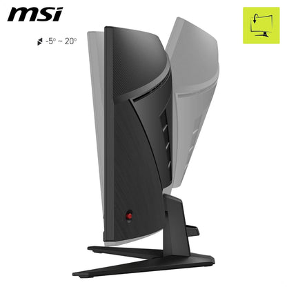 MSI MAG 346CQ 34-Zoll UWQHD Curved Gaming Monitor, 3440 x 1440, 1500R, VA, 180Hz, 1ms, HDR Ready, Eye Care, HDMI 2.0b, DP 1.4a, Frame-Less Design, Neigbar, Vesa kombatibel, Schwarz