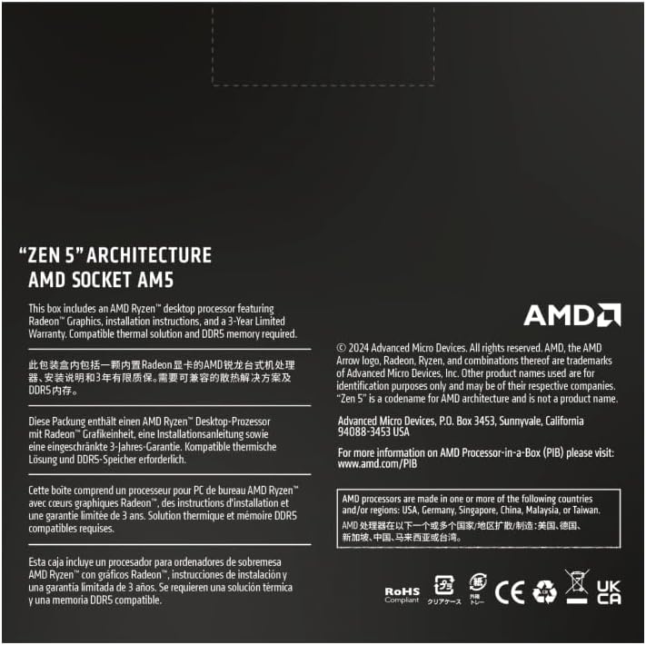 AMD Ryzen 9 9900X 5.6GHZ AM5 12C/24T 120W 76MB TRAY