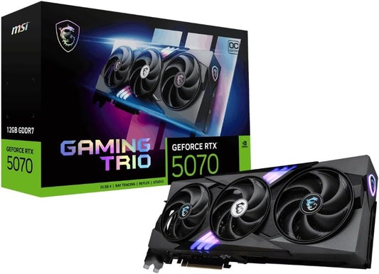 MSI GeForce RTX 5070 12G Gaming Trio OC - 12GB GDDR7 (28Gbps/192-bit), PCIe 5, Boost: 2610 MHz, HDMI 2.1b, DisplayPort 2.1b