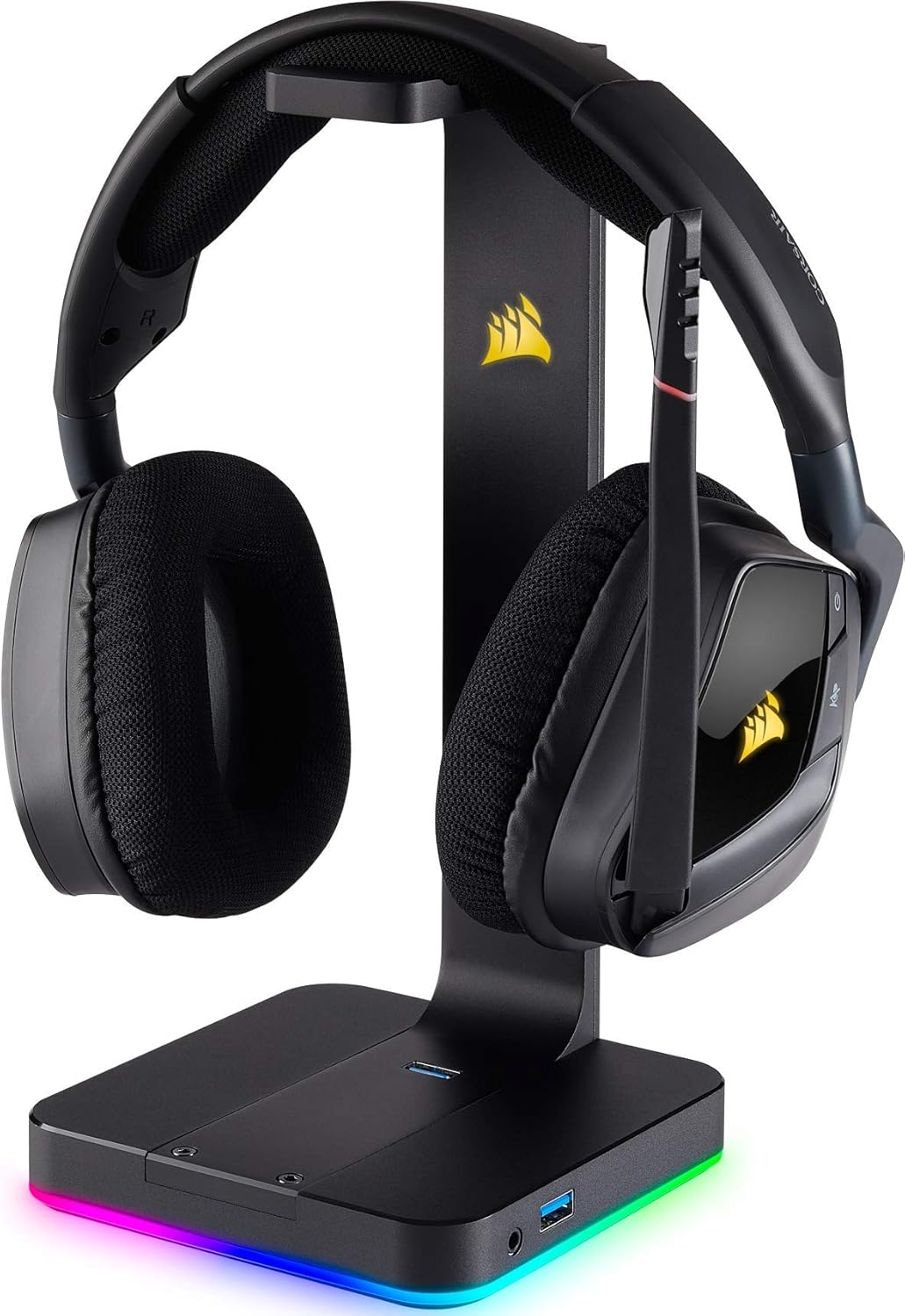 Corsair ST100 Premium Kopfhörer-Ständer (2x USB 3.1, Aluminium, 7.1 Dolby Audio Ausgang) schwarz