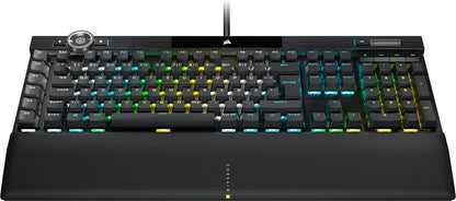 CORSAIR K100 RGB Optisch-Mechanische Kabelgebundene Gaming-Tastatur - OPX Linear-Schalter - PBT Double-Shot Tastenkappen - Elgato Stream Deck & iCUE Kompatibel - PC, Mac, Xbox - QWERTZ DE - Schwarz