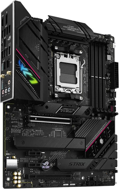 ASUS ROG STRIX B650E-F GAMING WIFI Mainboard Sockel AMD AM5 (Ryzen 7000, ATX, DDR5 Speicher, 12+2 Power Stages, USB 3.2 Gen 2x2 Typ-C, PCIe 5.0, Q-Release, WiFi 6E, Aura Sync)