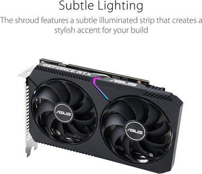 ASUS Dual GeForce RTX 3050 V2 OC Edition 8GB GDDR6 Gaming Grafikkarte (Nvidia RTX3050 V2, PCIe 4.0, HDMI 2.1, DisplayPort 1.4a, DUAL-RTX3050-O8G-V2)