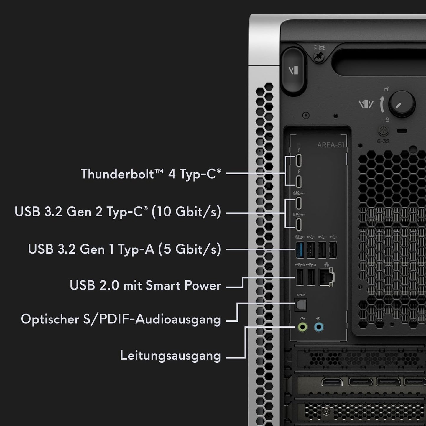 Alienware Area-51 Gaming Desktop - Intel Core Ultra 9 Series 2, Nvidia GeForce RTX 5090, 64GB RAM, 4TB SSD, Liquid-Cooled CPU, Windows 11 Home, AlienFX - Lunar Silver