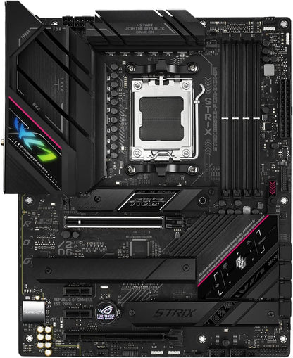 ASUS ROG STRIX B650E-F GAMING WIFI Mainboard Sockel AMD AM5 (Ryzen 7000, ATX, DDR5 Speicher, 12+2 Power Stages, USB 3.2 Gen 2x2 Typ-C, PCIe 5.0, Q-Release, WiFi 6E, Aura Sync)