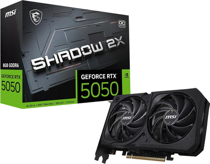 MSI GeForce RTX 5050 8G Shadow 2X OC - 8GB GDDR6 (20Gbps/128-bit), PCIe 5, Boost: 2602 Hz, HDMI 2.1b, DisplayPort 2.1b