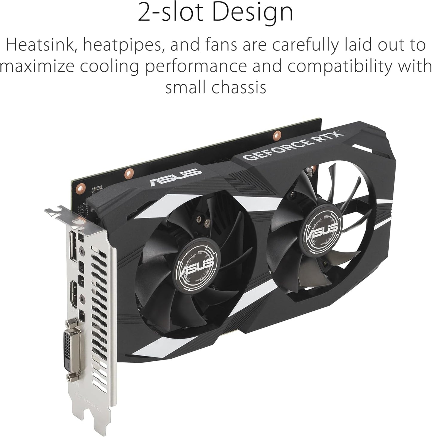 ASUS Dual GeForce RTX 3050 OC Edition 6GB GDDR6 Gaming Grafikkarte (Nvidia GeForce RTX3050 DLSS, PCIe 4.0, 1x HDMI 2.1a, 1x DisplayPort 1.4a, DUAL-RTX3050-O6G)