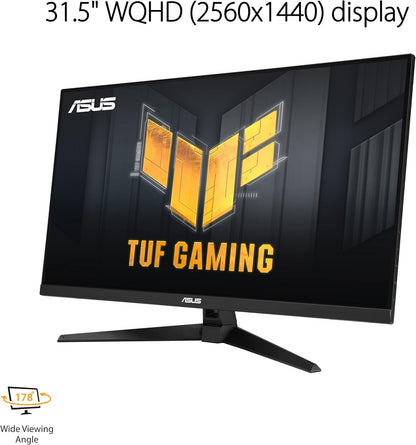 ASUS TUF Gaming VG32AQA1A- 31,5 Zoll WQHD Monitor - 170 Hz, 1ms GtG, FreeSync Premium & G-Sync kompatibel, DisplayHDR 400 - Fast IPS Panel, 16 9, 2560x1440, DP, HDMI, USB, ergonomisch, Speaker