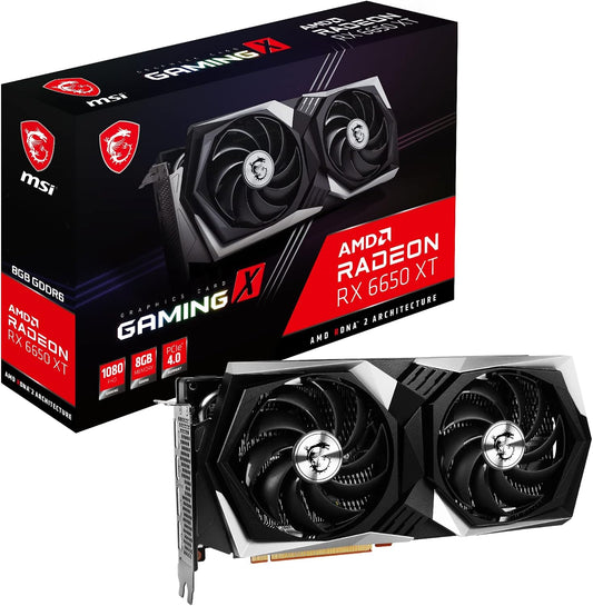 MSI Gaming Radeon RX 6650 XT 128-Bit 8 GB GDDR6 DP/HDMI Dual Torx 4.0-Lüfter, FreeSync DirectX 12 VR-fähige OC-Grafikkarte (RX 6650 XT Gaming X 8G), V502-063R