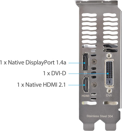 ASUS GeForce RTX 3050 LP BRK OC Edition 6GB GDDR6 Gaming Grafikkarte (Nvidia RTX3050, PCIe 4.0, 1x DVI-D, 1x HDMI 2.1, 1x DisplayPort 1.4a, RTX3050-O6G-LP-BRK)