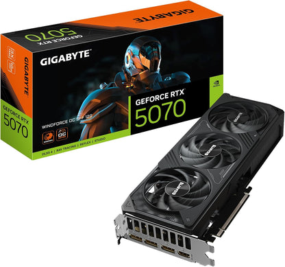 Gigabyte GeForce RTX 5070 WINDFORCE OC SFF 12G Grafikkarte - 12GB GDDR7, 192 Bit, PCI-E 5.0, 2542 MHz Core Clock, 3 x DP 2.1a, 1 x HDMI 2.1b, NVIDIA DLSS 4, GV-N5070WF3OC-12GD