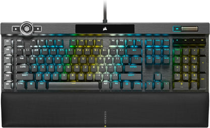 CORSAIR K100 RGB Optisch-Mechanische Kabelgebundene Gaming-Tastatur - OPX Linear-Schalter - PBT Double-Shot Tastenkappen - Elgato Stream Deck & iCUE Kompatibel - PC, Mac, Xbox - QWERTZ DE - Schwarz
