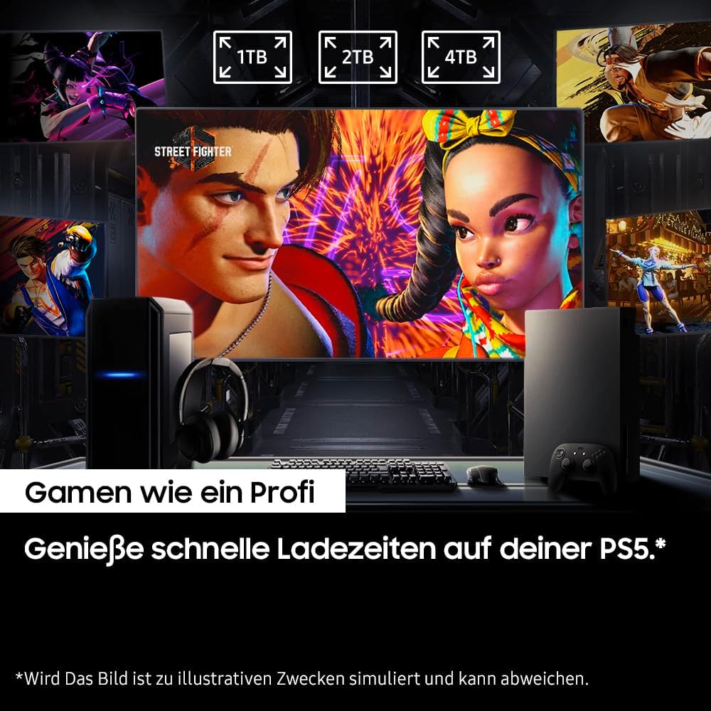 Samsung 990 PRO NVMe M.2 SSD mit Heatsink, 2 TB, PCIe 4.0, 7.450 MB/s Lesen, 6.900 MB/s Schreiben, Interne SSD für PC-/Konsolen-Gaming und Videobearbeitung, MZ-V9P2T0CW
