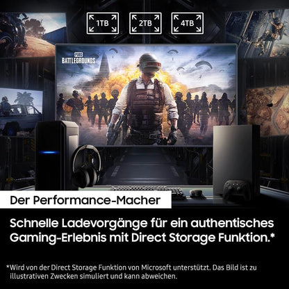 Samsung 990 PRO NVMe M.2 SSD , 1 TB, PCIe 4.0, 7.450 MB/s Lesen, 6.900 MB/s Schreiben, Interne SSD für Gaming und Videobearbeitung, Schwarz, MZ-V9P1T0BW