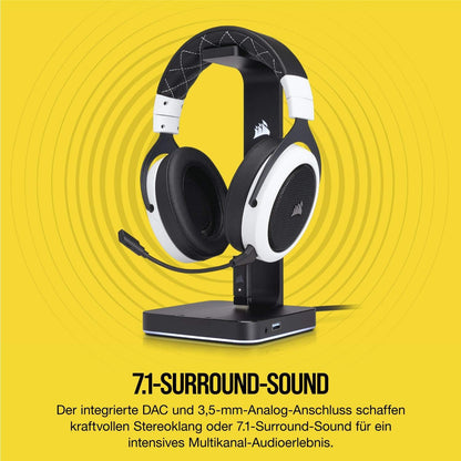 Corsair ST100 Premium Kopfhörer-Ständer (2x USB 3.1, Aluminium, 7.1 Dolby Audio Ausgang) schwarz