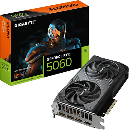 Gigabyte GeForce RTX 5060 WINDFORCE OC 8G Grafikkarte - 8GB GDDR7, 128bit, PCI-E 5.0, 2512 MHz Kerntakt, 3 x DisplayPort, 1 x HDMI, GV-N5060WF2OC-8GD