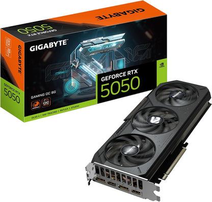 Gigabyte GeForce RTX 5050 Gaming OC 8G Grafikkarte - 8GB GDDR6, 128bit, PCI-E 5.0, 2632MHz Kerntakt, 2 x DP, 2 x HDMI, NVIDIA DLSS 4, GV-N5050GAMING OC-8GD