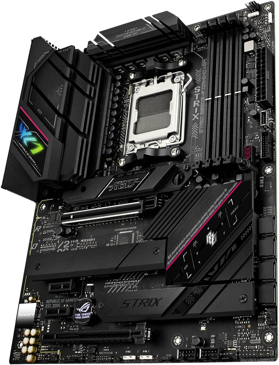 ASUS ROG STRIX B650E-F GAMING WIFI Mainboard Sockel AMD AM5 (Ryzen 7000, ATX, DDR5 Speicher, 12+2 Power Stages, USB 3.2 Gen 2x2 Typ-C, PCIe 5.0, Q-Release, WiFi 6E, Aura Sync)