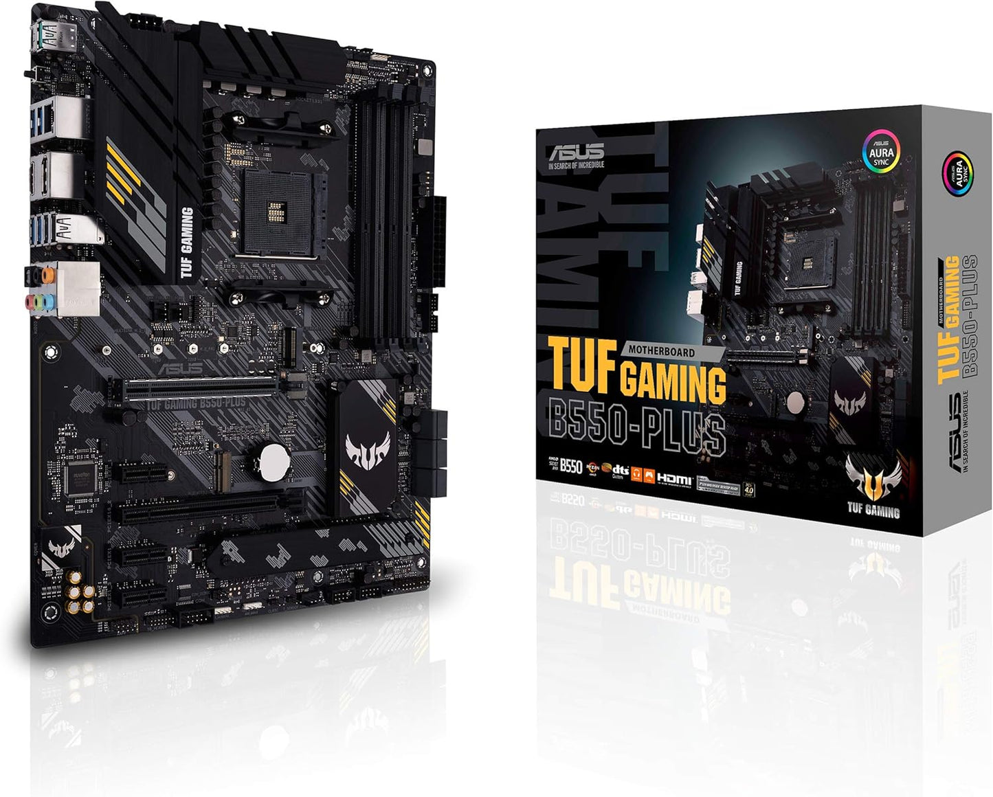 ASUS TUF Gaming B550-Plus Mainboard Sockel AM4 (ATX, Ryzen, PCIe 4.0, 2x M.2, 2Gbit/s Ethernet, SATA 6Gbit/s, USB 3.2 Gen 2 Typ-A/C, Aura Sync)