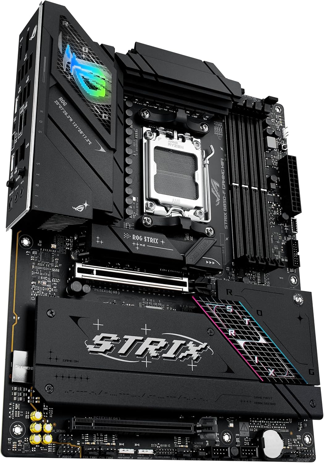 ASUS ROG Strix B850-F Gaming WiFi Mainboard Sockel AMD AM5 (AMD B850, ATX, DDR5 Speicher, PCIe 5.0, WiFi 7, 2X PCIe 4.0 M.2, Aura Sync)