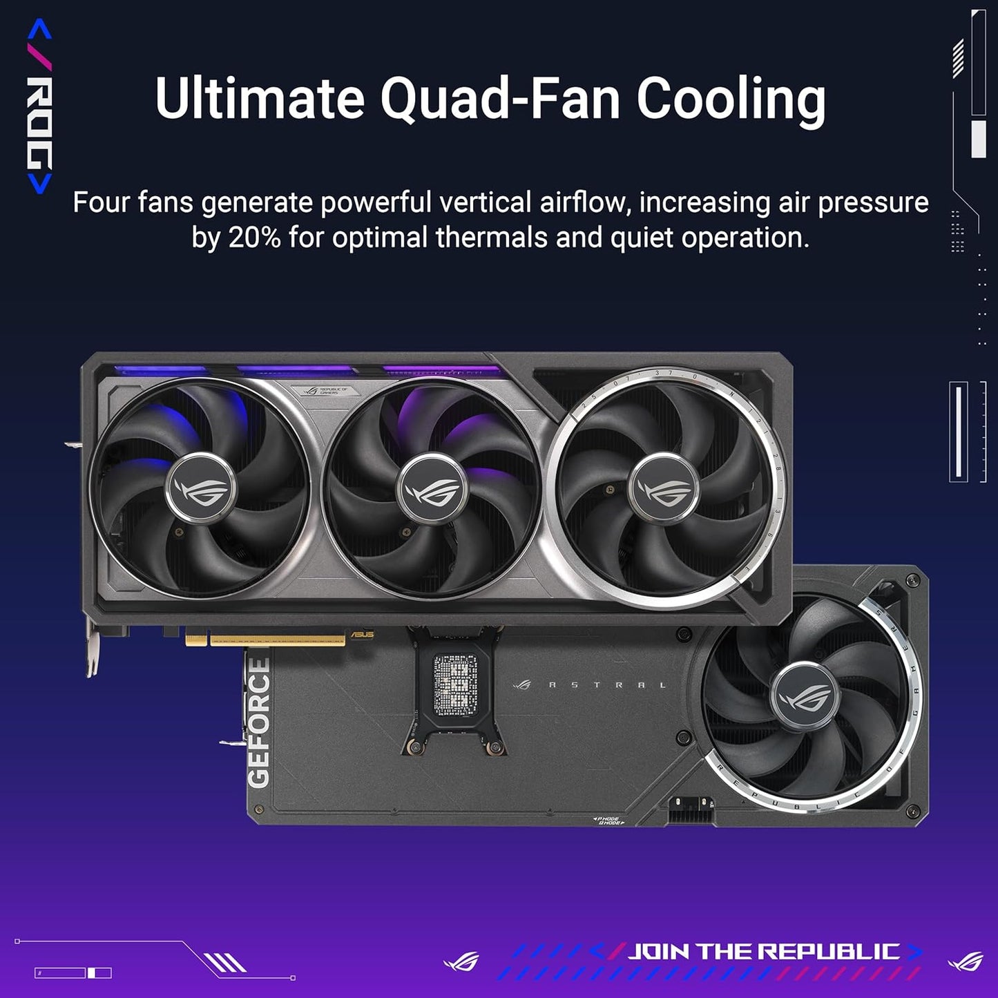 ASUS ROG Astral GeForce RTX 5080 16GB GDDR7 OC Edition Gaming Grafikkarte (Nvidia GeForce RTX5080, Vier Lüfter, PCIe 5.0, 2X HDMI 2.1b, 3X DisplayPort 2.1a, ROG-ASTRAL-RTX5080-O16G-GAMING)
