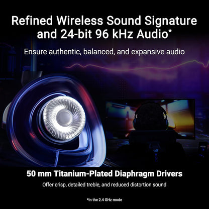 ASUS ROG Delta II kabelloses RGB Gaming Headset (ROG SpeedNova, Bluetooth 2,4 GHz, kabelgebunden 3,5-mm-Anschluss, 10 mm Super-Breitband-Boom-Mikrofon, DualFlow Audio, 110h Akkulaufzeit, Aura Sync)