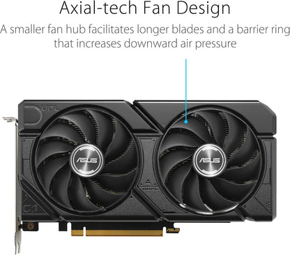 ASUS Dual Radeon RX 7600 EVO OC Edition 8GB GDDR6 Gaming Grafikkarte (AMD Radeon RX7600, PCIe 4.0, 1x HDMI 2.1, 3X DisplayPort 1.4a, DUAL-RX7600-O8G-EVO)