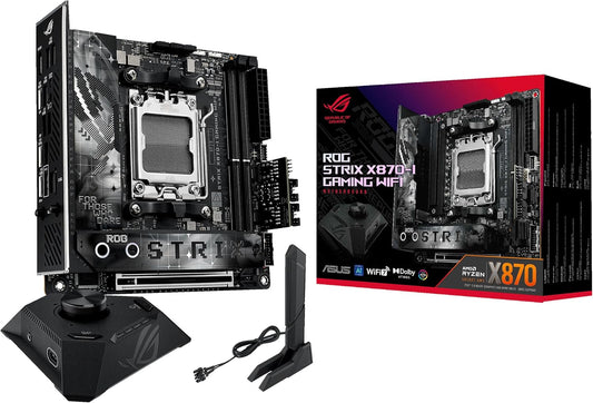 ASUS ROG Strix X870-I Gaming WiFi Mainboard Sockel AM5 (AMD, X870, Mini-ITX, 10+2+1 Power Stages, Dynamic OC Switcher, Core Flex, DDR5, WiFi 7, M.2, PCIe 5.0)