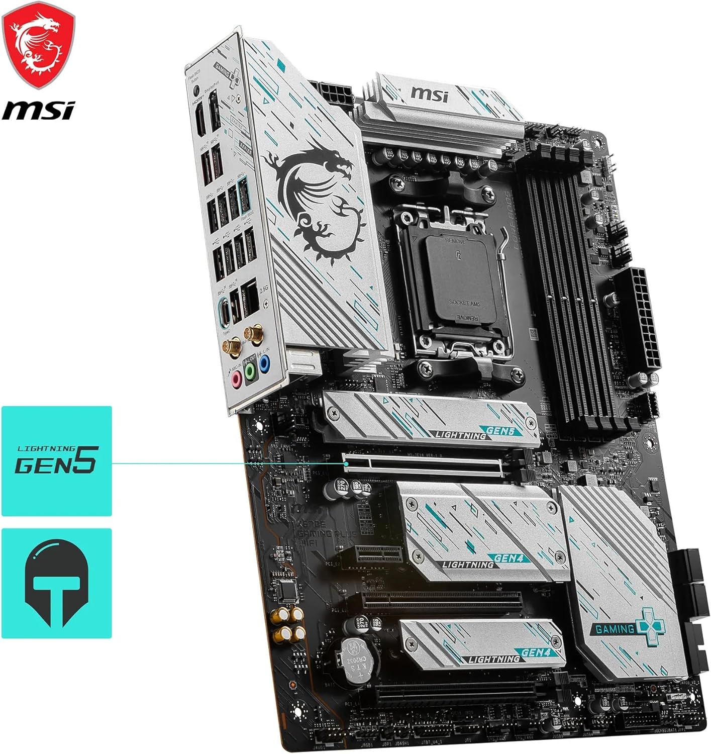 MSI X670E Gaming Plus WiFi Mainboard, ATX - Unterstützt AMD Ryzen 7000 Prozessoren, AM5-14 Duet Rail 80A SPS, DDR5 7800 MHz/OC, PCIe 5.0 x16, M.2 Gen5, 2.5G LAN, Wi-Fi 6E