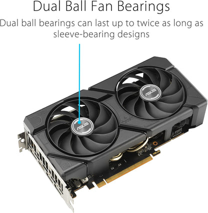 ASUS Dual Radeon RX 7600 EVO OC Edition 8GB GDDR6 Gaming Grafikkarte (AMD Radeon RX7600, PCIe 4.0, 1x HDMI 2.1, 3X DisplayPort 1.4a, DUAL-RX7600-O8G-EVO)