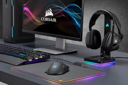 Corsair ST100 Premium Kopfhörer-Ständer (2x USB 3.1, Aluminium, 7.1 Dolby Audio Ausgang) schwarz