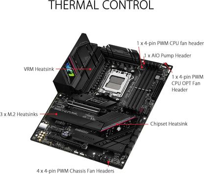 ASUS ROG STRIX B650E-F GAMING WIFI Mainboard Sockel AMD AM5 (Ryzen 7000, ATX, DDR5 Speicher, 12+2 Power Stages, USB 3.2 Gen 2x2 Typ-C, PCIe 5.0, Q-Release, WiFi 6E, Aura Sync)