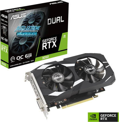 ASUS GeForce RTX 3050 LP BRK OC Edition 6GB GDDR6 (IP5X Staubdicht, Dual Kugellager, Edelstahlhalterung, PCIe 4.0, DLSS 3, HDMI 2.1, DisplayPort 1.4a, DVI-D und mehr)