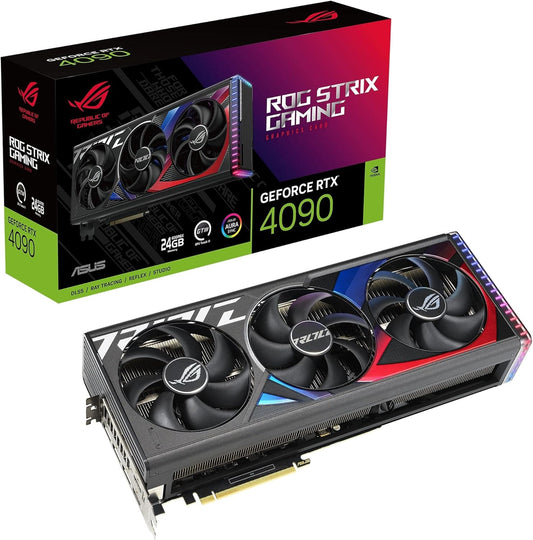 ASUS ROG Strix GeForce RTX 4090 24GB Gaming Grafikkarte (DLSS 3, PCIe 4.0, 24GB GDDR6X, HDMI 2.1a, DisplayPort 1.4a, ROG-STRIX-RTX4090-24G-GAMING)