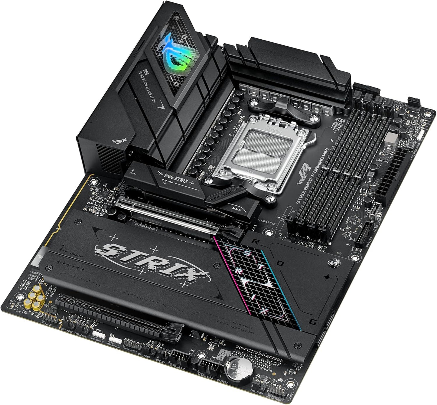 ASUS ROG Strix B850-F Gaming WiFi Mainboard Sockel AMD AM5 (AMD B850, ATX, DDR5 Speicher, PCIe 5.0, WiFi 7, 2X PCIe 4.0 M.2, Aura Sync)