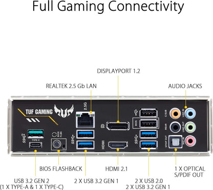 ASUS TUF Gaming B550-Plus Mainboard Sockel AM4 (ATX, Ryzen, PCIe 4.0, 2x M.2, 2Gbit/s Ethernet, SATA 6Gbit/s, USB 3.2 Gen 2 Typ-A/C, Aura Sync)