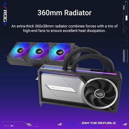 ASUS ROG Astral LC GeForce RTX 5090 32GB GDDR7 OC Edition Gaming Grafikkarte mit All-in-One-Flüssig-CPU-Wasserkühlung (Nvidia DLSS4, PCIe 4.0, DP 2.1b, 360mm AIO-Kühler, ROG-ASTRAL-LC-RTX5090-O32G)
