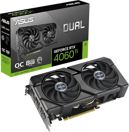 ASUS Dual GeForce RTX 4060 Ti EVO OC Edition 8GB GDDR6 Gaming Grafikkarte (Nvidia RTX4060Ti EVO DLSS 3, PCIe 4.0, 1x HDMI 2.1a, 3X DisplayPort 1.4a, DUAL-RTX4060TI-O8G-EVO)