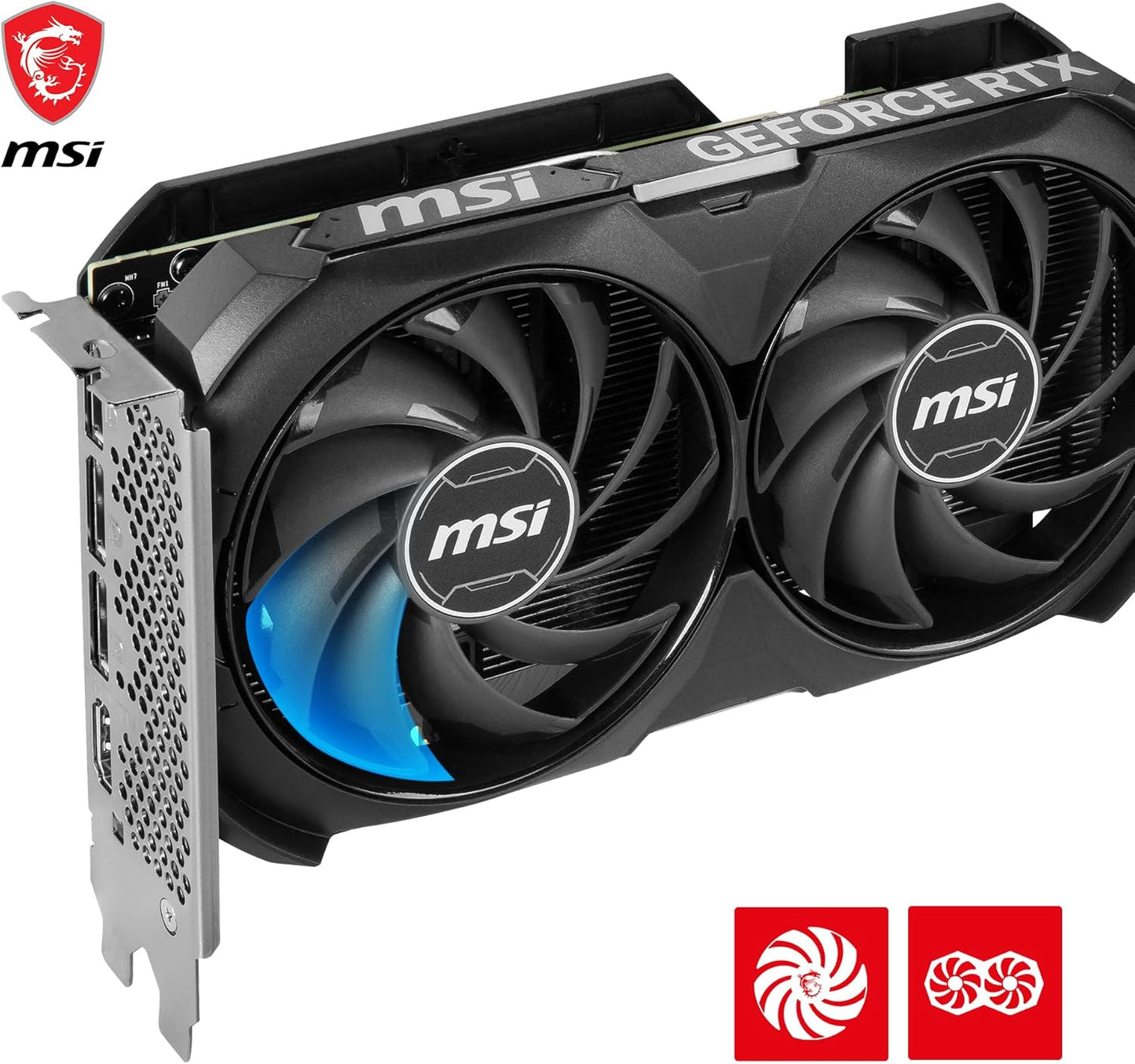 MSI GeForce RTX 4060 Ti Ventus 2X Black 8G OC Grafikkarte -NVIDIA RTX 4060 Ti, 8 GB GDDR6 Speicher, 18Gbps, PCIe 4.0, DLSS3