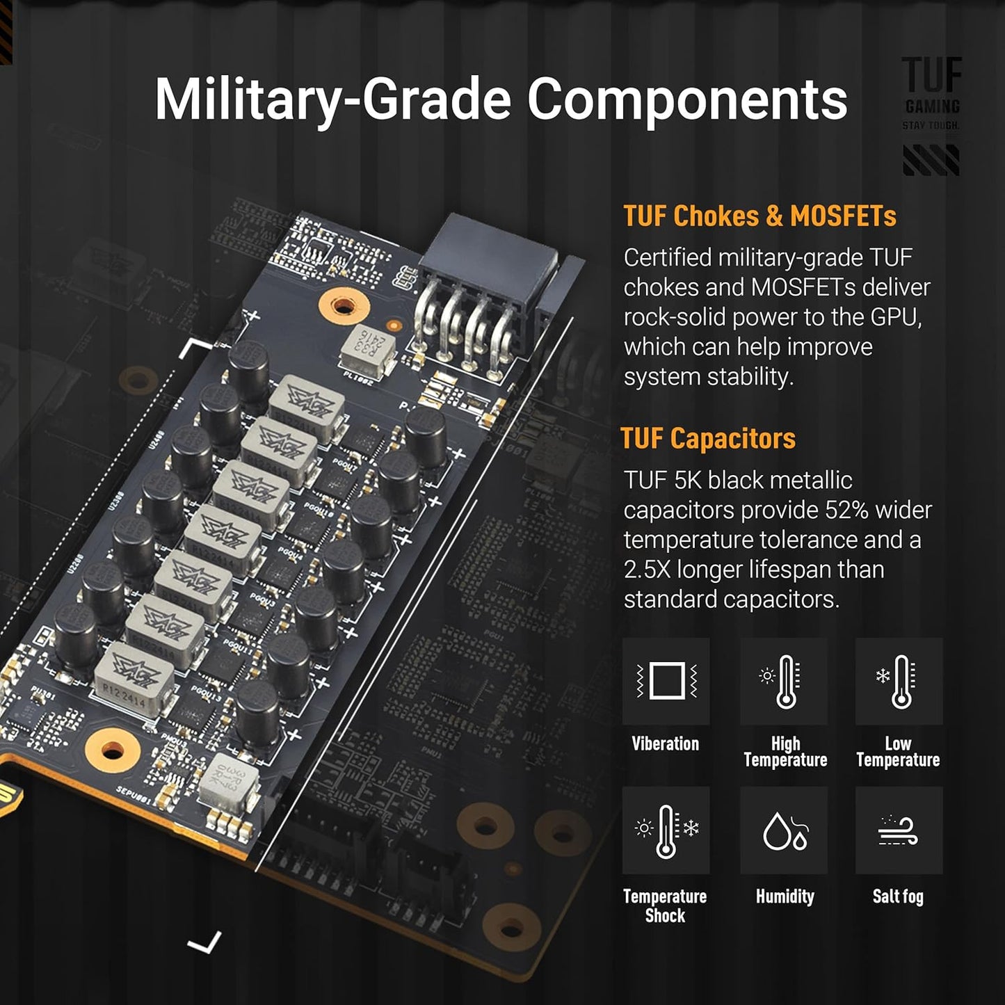 ASUS TUF Gaming Radeon RX 9070 XT OC Edition 16GB GDDR6 Grafikkarte (AMD Radeon Radeon RX9070XT, PCIe 5.0, 1x HDMI 2.1b, 3X DisplayPort 2.1a, 3.125-Slot-Design, TUF-RX9070XT-O16G-GAMING)