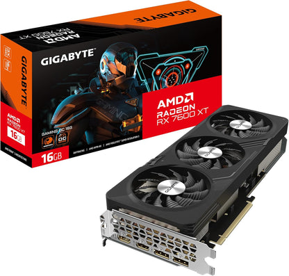 Gigabyte Radeon RX 7600XT Gaming OC Grafikkarte - 16GB GDDR6, 2X HDMI, 2X DP - GV-R76XTGAMING OC-16GD