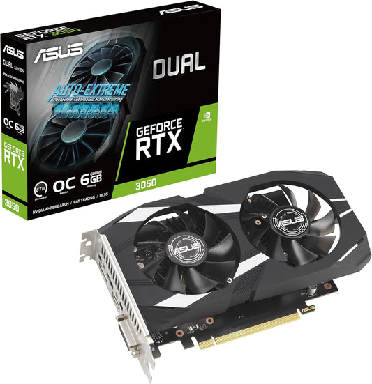 ASUS GeForce RTX 3050 LP BRK OC Edition 6GB GDDR6 (IP5X Staubdicht, Dual Kugellager, Edelstahlhalterung, PCIe 4.0, DLSS 3, HDMI 2.1, DisplayPort 1.4a, DVI-D und mehr)