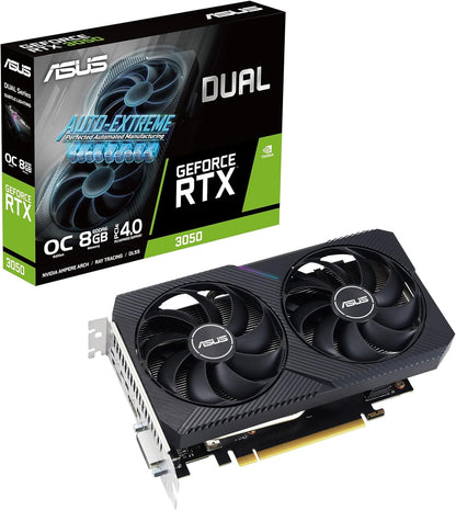 ASUS Dual GeForce RTX 3050 V2 OC Edition 8GB GDDR6 Gaming Grafikkarte (Nvidia RTX3050 V2, PCIe 4.0, HDMI 2.1, DisplayPort 1.4a, DUAL-RTX3050-O8G-V2)