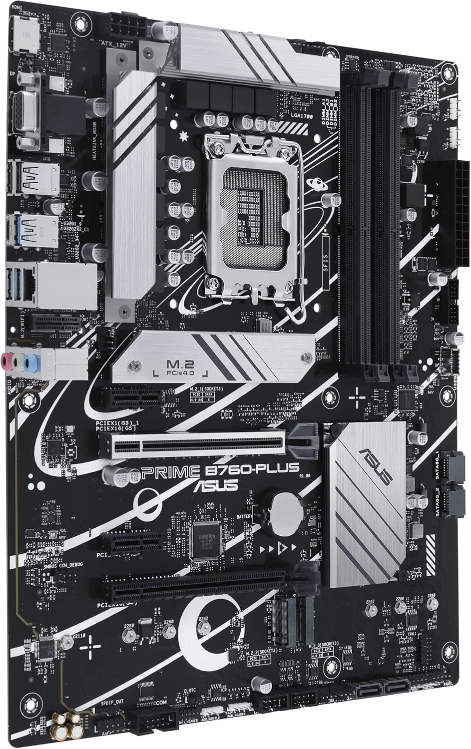 ASUS Prime B760-PLUS Intel B760 (13. und 12. Generation) LGA1700 ATX Motherboard PCIe 5.0, DDR5, 3X PCIe 4.0 M.2 Slots, 2,5 GB LAN, DP, HDMI, USB 3.2 Gen 2x2 Typ-C, Front USB 3.2 Gen 1 Type-C,