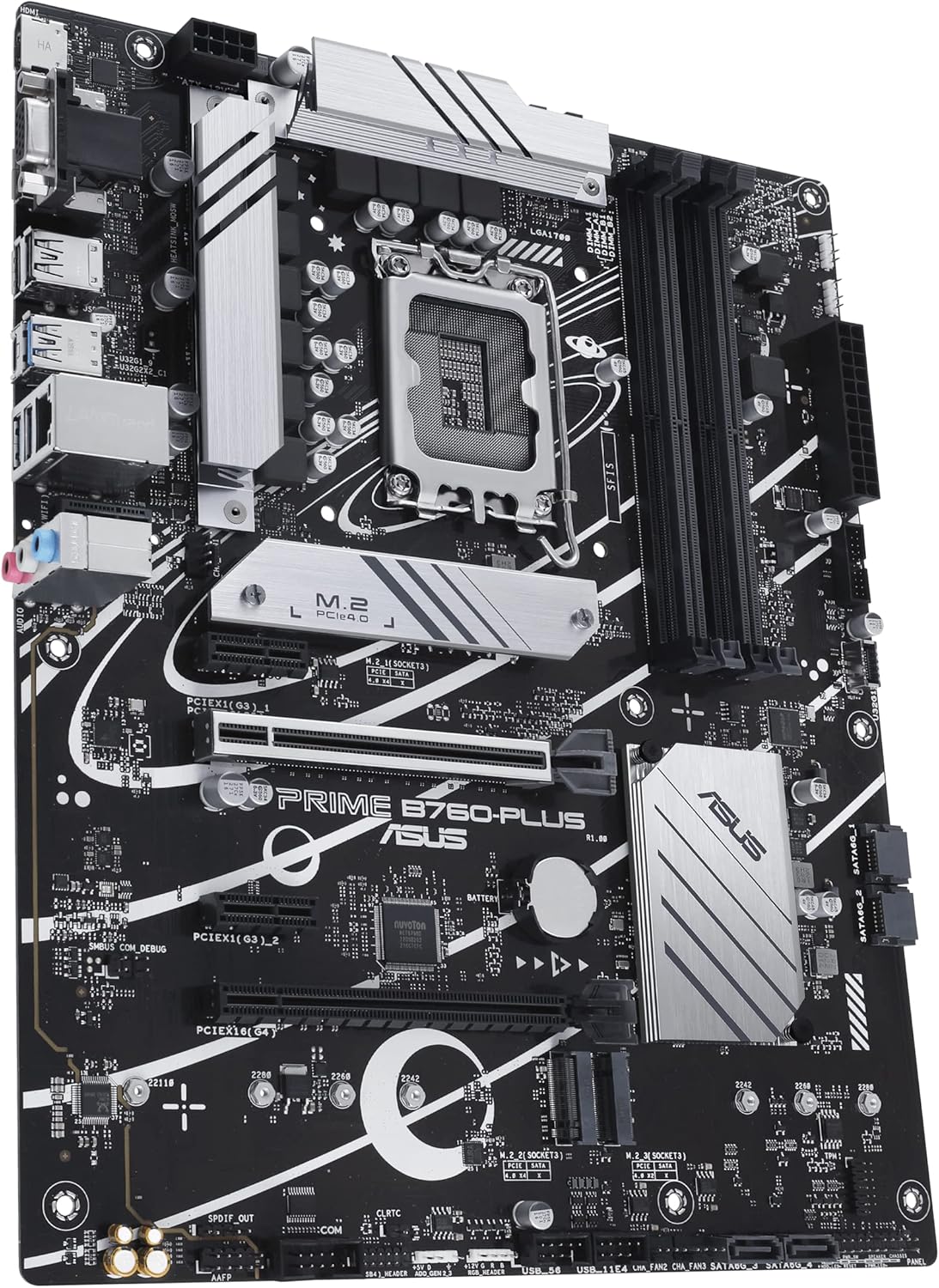ASUS Prime B760-PLUS Intel B760 (13. und 12. Generation) LGA1700 ATX Motherboard PCIe 5.0, DDR5, 3X PCIe 4.0 M.2 Slots, 2,5 GB LAN, DP, HDMI, USB 3.2 Gen 2x2 Typ-C, Front USB 3.2 Gen 1 Type-C,