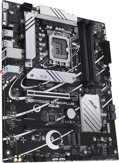 ASUS Prime B760-PLUS Intel B760 (13. und 12. Generation) LGA1700 ATX Motherboard PCIe 5.0, DDR5, 3X PCIe 4.0 M.2 Slots, 2,5 GB LAN, DP, HDMI, USB 3.2 Gen 2x2 Typ-C, Front USB 3.2 Gen 1 Type-C,