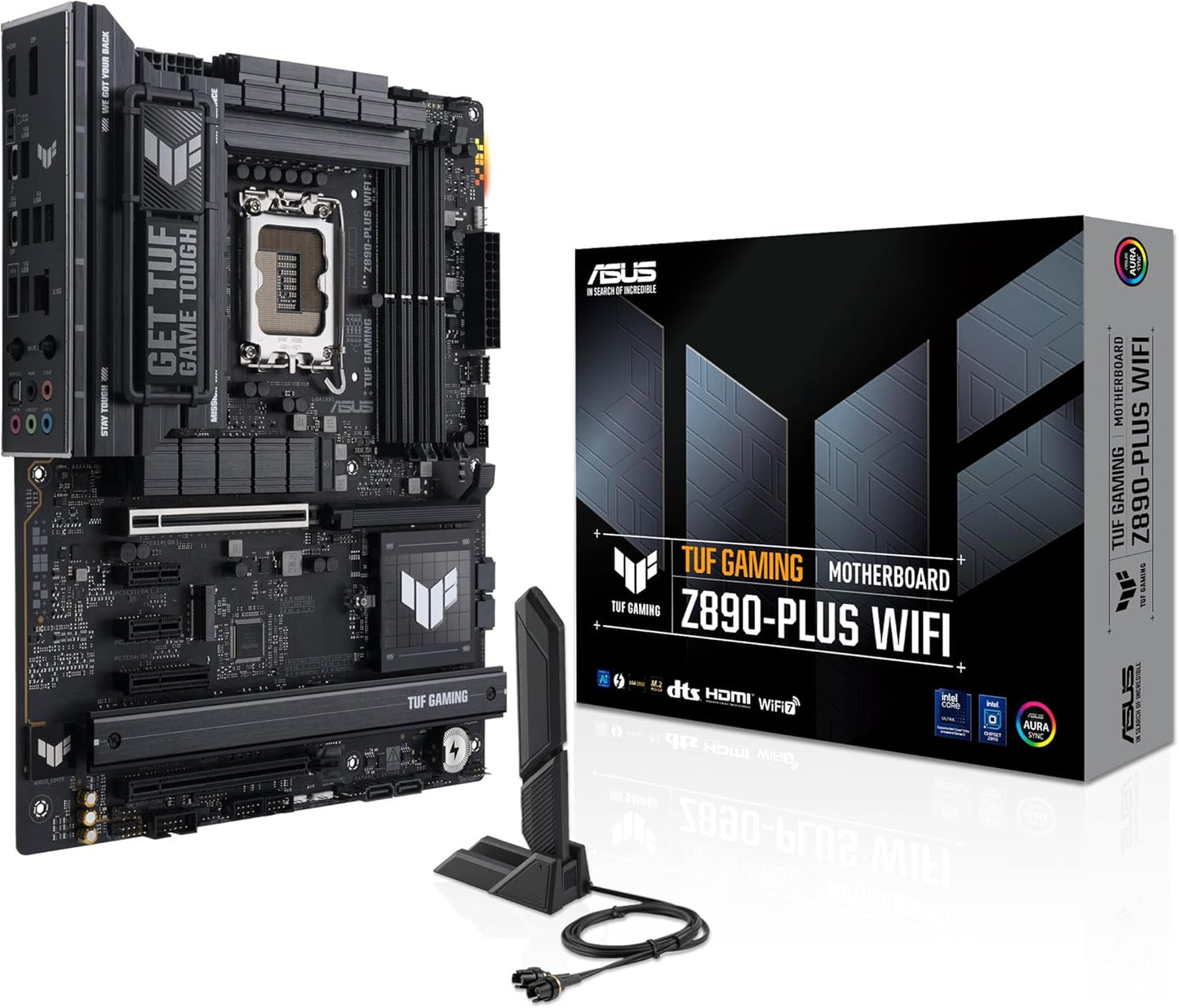 ASUS TUF Gaming Z890-PLUS WiFi Mainboard Sockel Intel LGA 1851 (ATX, PCIe 5.0, DDR5, DisplayPort, HDMI, Thunderbolt 4, 4X M.2, WiFi 7, Q-Release, Aura Sync)